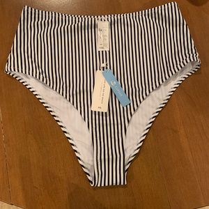 Cupshe High Wasted Striped Bikini Bottoms